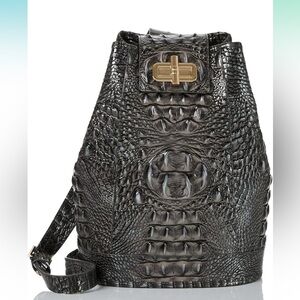 NWT Brahmin Brown Crocodile-Embossed Backpack Brahmin | Bags | Brahmin Brown Crocodile Embossed Backpack  main image 2